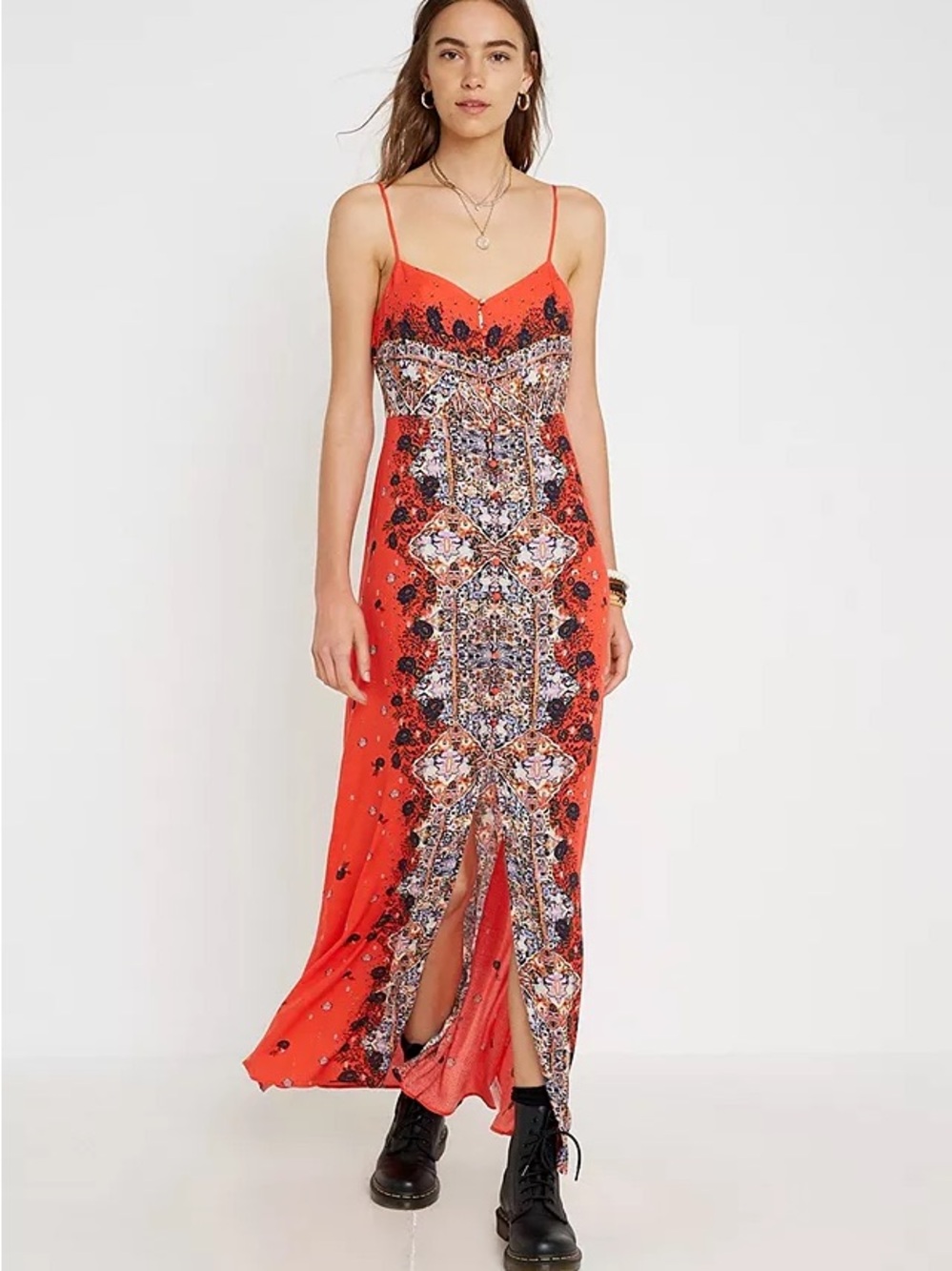 Free People Morning Song Maxi Slip Dress XL NWT